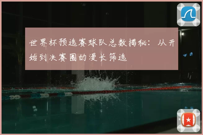 世界杯预选赛球队总数揭秘：从开始到决赛圈的漫长筛选