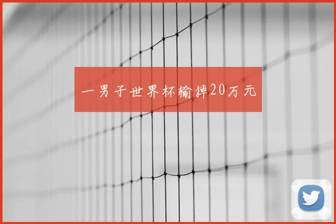 一男子世界杯输掉20万元